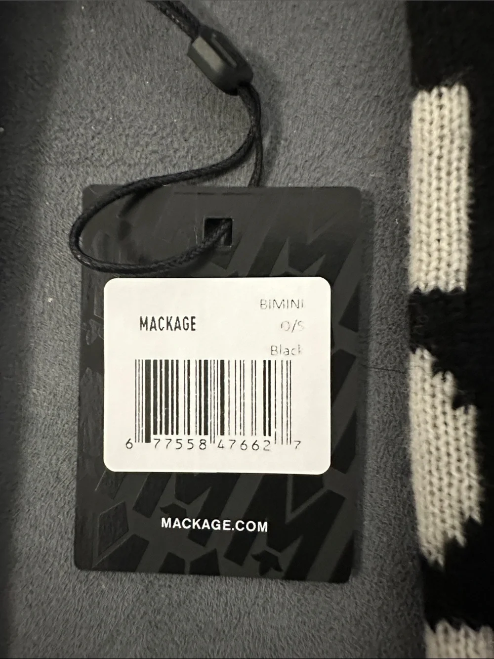 Mackage Black and White Logo Knit Gloves